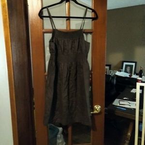 Calvin Klein Brown Linen Mini Sundress-Large
